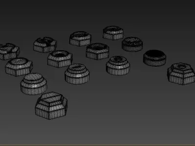bolt 1 hex nuts 3D model