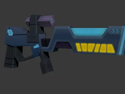 Low poly Sci-fi Gun Model Low-poly 3D model