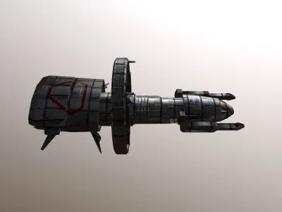 SpaceShip H-412 Low-poly 3D model