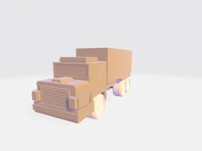 Cube truck  Low-poly 3D model