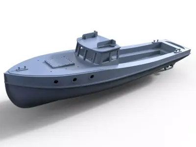Transport boat for battleship Bismarck 3D print model