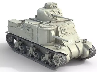 M3 Lee American Medium Tank Low-poly 3D model