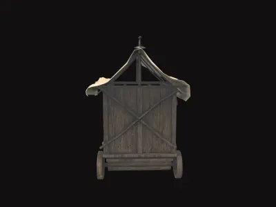Medieval Cart V04 Low-poly 3D model