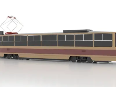 Tatra T5B6 Low Low-poly 3D model