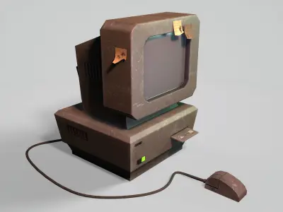 old computer Low-poly 3D model