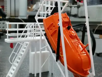 Freefall lifeboat with davit 3D print model