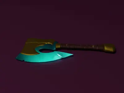 Sinister Death Axe game ready PBR Free low-poly 3D model