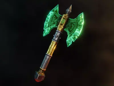 Crystal Axe Low-poly 3D model purchase