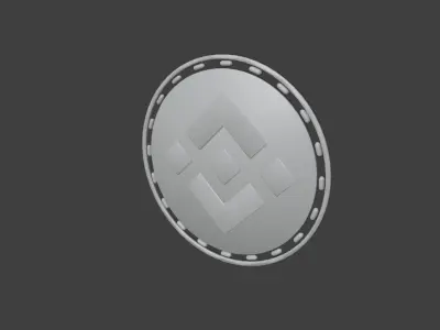 Golden Binance Crypto Currency Symbol  Low-poly 3D model