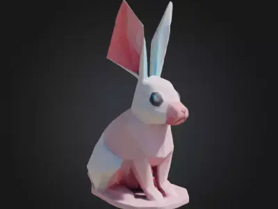 Low-Poly Geometric Rabbit  3D Decorative Model Free 3D print model