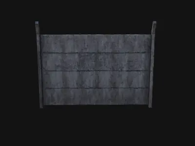 Concrete Fence Low-poly 3D model