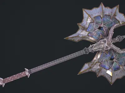 Fantasy Axe 2 3D Model Low-poly 3D model