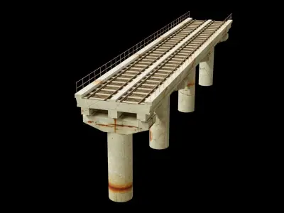 rail flyover Low-poly 3D model