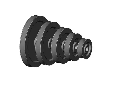 Mini Metric V Pulley Set 3D print model