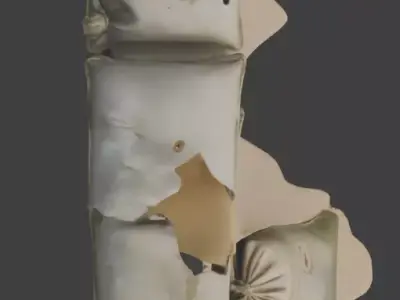 Combat Worn Fortification Sandbag Wall 3D Model Low-poly 3D model