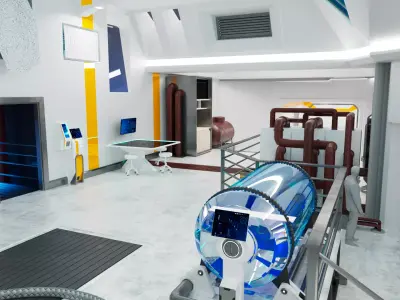 Modular SCI-FI Interior Serie B engineering room 3D model