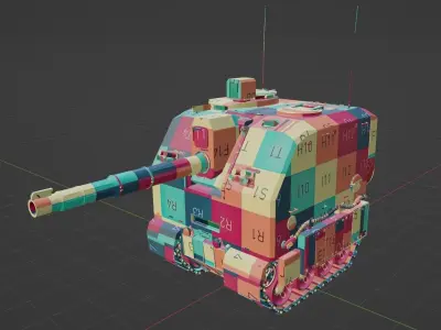 Blockanger II - Main Battle Tank Low-poly 3D model