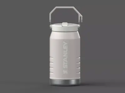 High-quality 3D model of a Stanley-style insulated water jug Low-poly 3D model