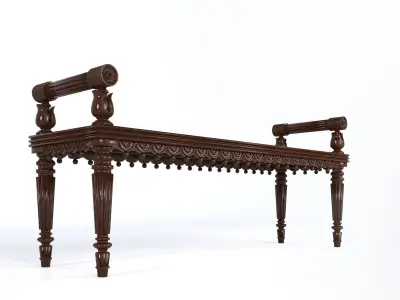 REGENCY OAK HALL BENCH 3D model