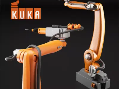 Robot KUKA Low-poly 3D model