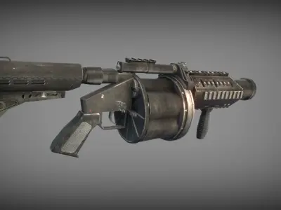 MK32 Grenade Launcher Low-poly 3D model