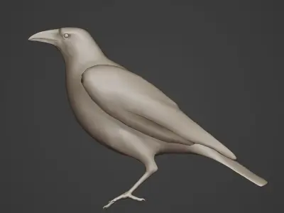 Standing crow 3D model