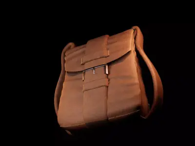 Low-Poly Leather Crossbody Bag Low-poly 3D model