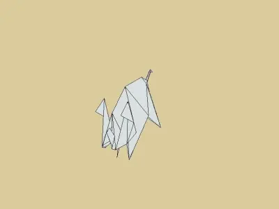 Origami Pig Low-poly 3D model