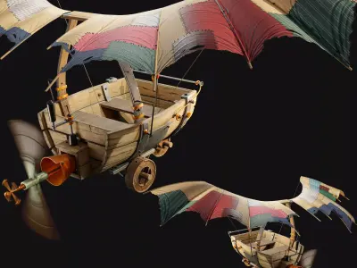 little flying boat-asset Low-poly 3D model