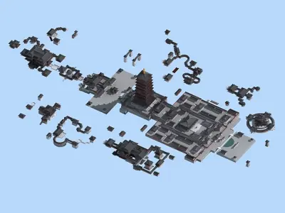 Ancient Chinese Architecture 3D model PBR