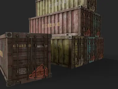 Cargo Container Low-poly 3D model