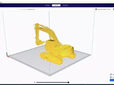 Excavator 3d printed 3D model