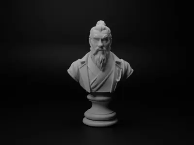 Martial Arts Master Bust Chess 3D print model