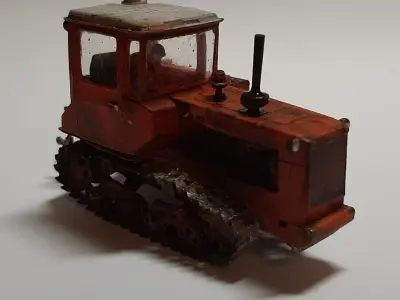 DT-75 orange bulldozer 3D print model