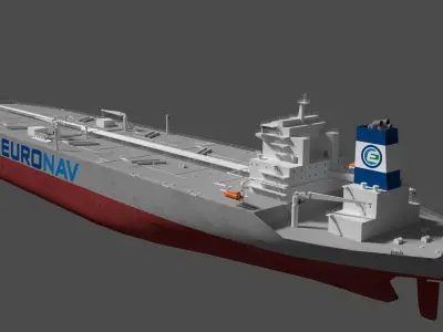 TI Europe Oil Tanker Ship Lowpoly Low-poly 3D model