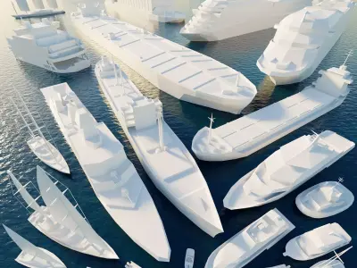 Paper Vessels Low-poly 3D model