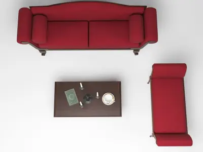 British antique furniture Low-poly 3D model