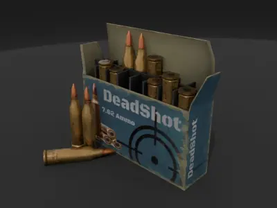 Rifle Ammo Box Game Ready Low-poly 3D model