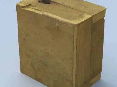 Box High Poly wooden 3D model