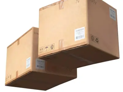 Low Poly Cardboard Boxes 3D model