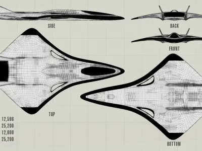 Sci-Fi X-107 Advanced Atmospheric Entry Vehicle 3D Model Low-poly 3D model