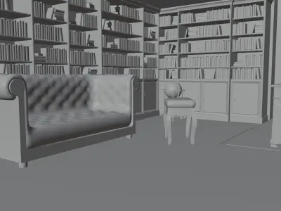 Victorian Styled Office  EEVEE Low-poly 3D model