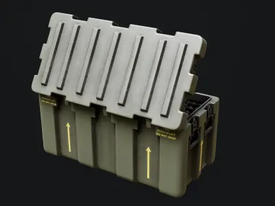 Low Poly PBR Military Crate 1 Low-poly 3D model