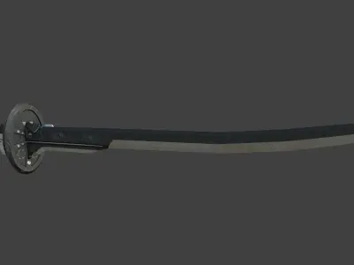 Samurai Sword 4 - SciFi Dark Steel Blade Low-poly 3D model