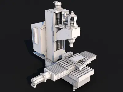 Milling Machine Tool Low-poly 3D model