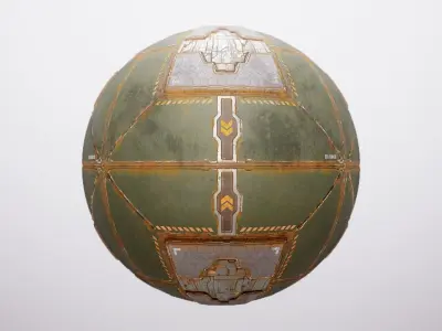 PBR Sci-Fi Spaceship Texture 34 Low-poly 3D model