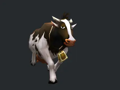animated cow Low-poly 3D model
