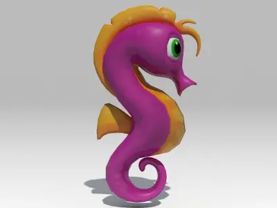 Seahorse Toon Animated Low-poly 3D model