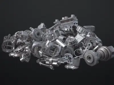 Junk Yard Kit - 50 plus 3d Elements 3D model