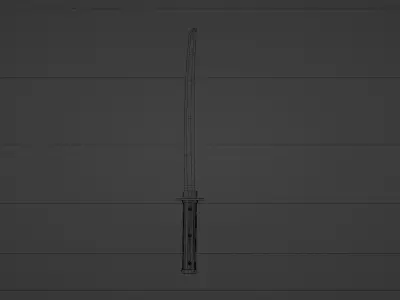 Tactical Katana  Low-poly 3D model